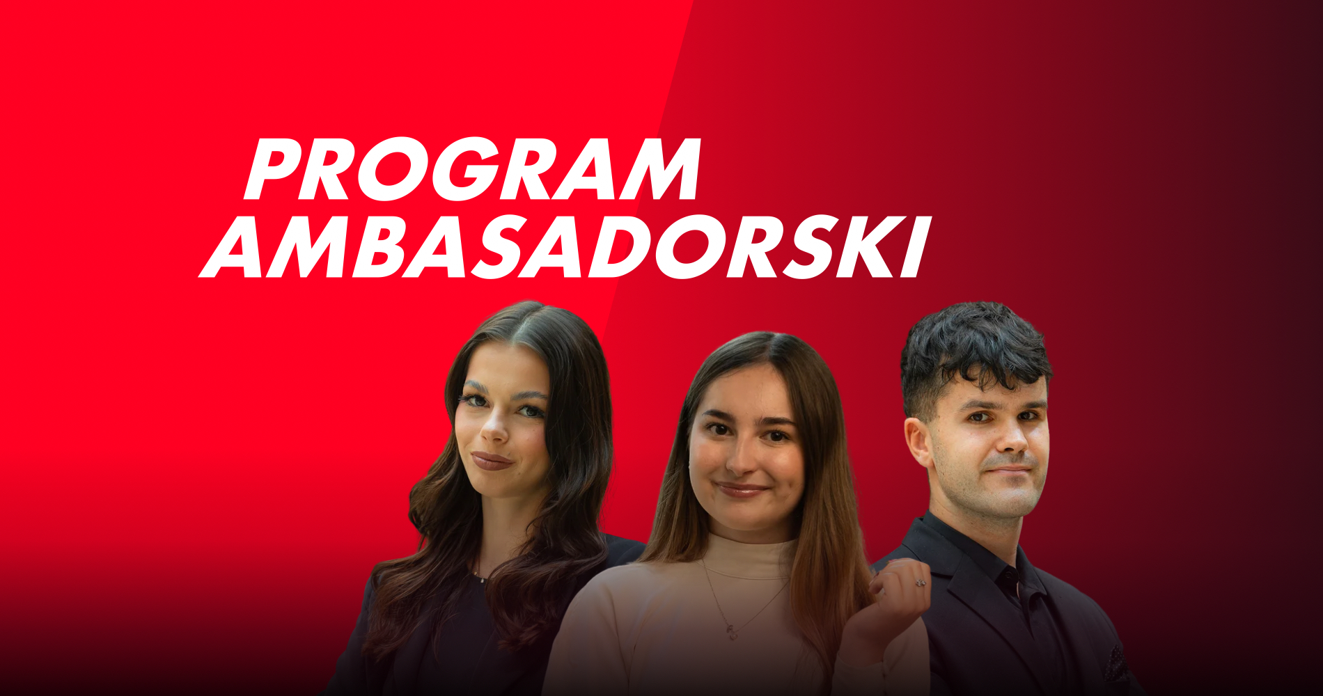 Grafika promocyjna przedstawiająca trójkę ambasadorów